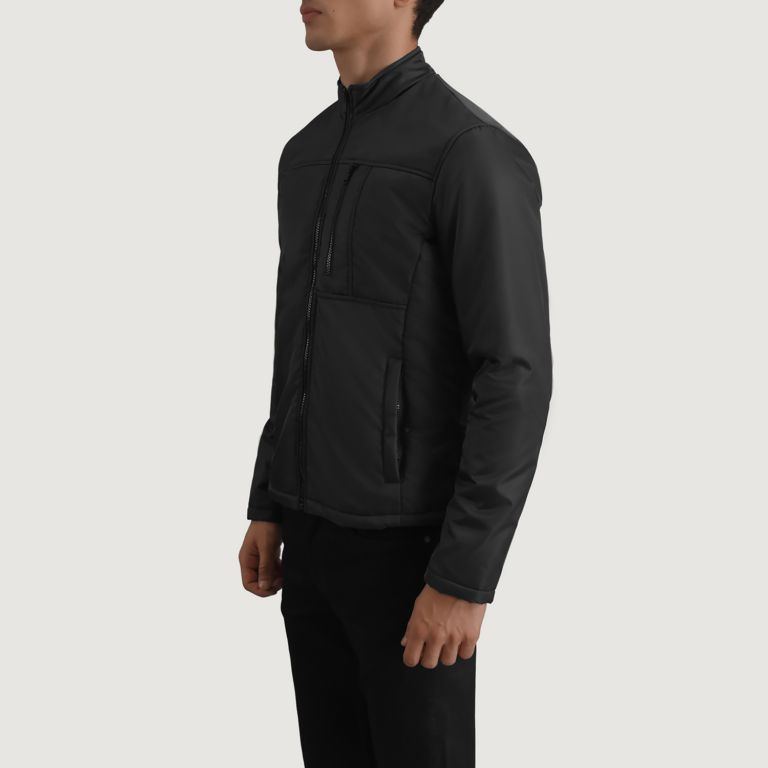 Mens Elliot Black Lightweight Jacket Side Pose-3-1698749901052